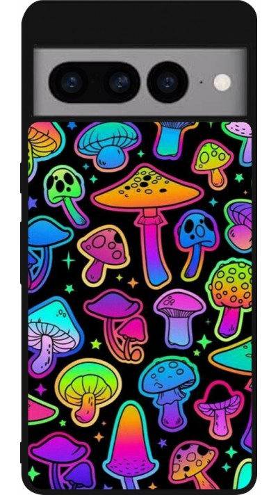 Google Pixel 7 Pro Case Hülle - Silikon schwarz Autumn 2024 magic mushrooms