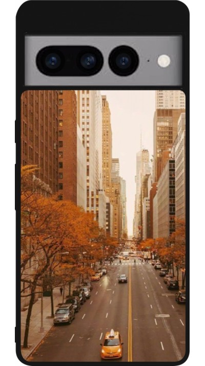 Google Pixel 7 Pro Case Hülle - Silikon schwarz Autumn 2024 New York city