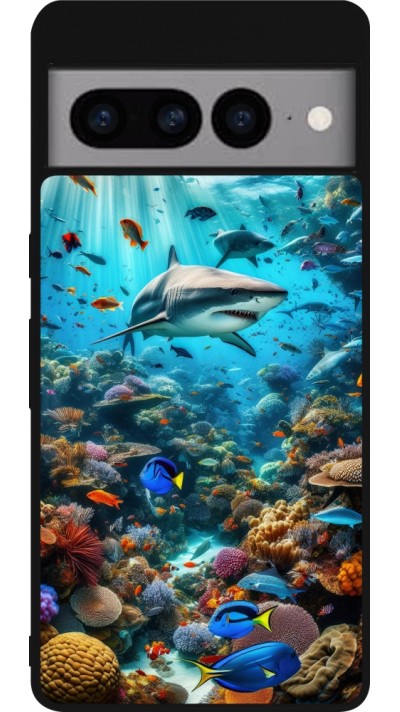 Google Pixel 7 Pro Case Hülle - Silikon schwarz Bora Bora Meer und Wunder