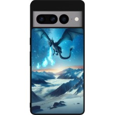 Google Pixel 7 Pro Case Hülle - Silikon schwarz Drache nächtliche Berg