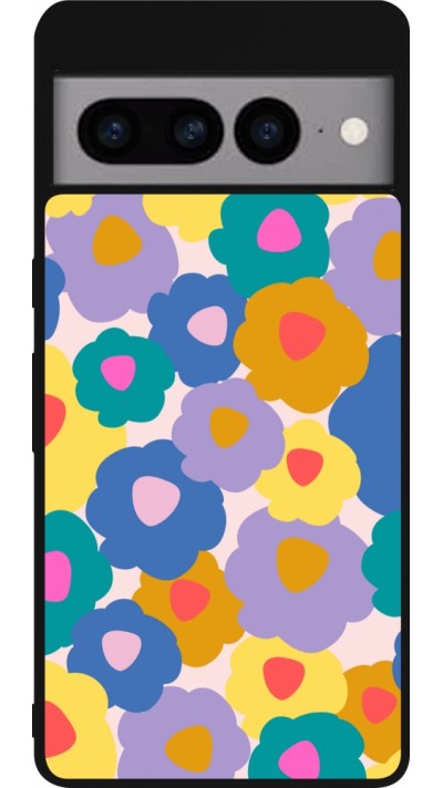 Google Pixel 7 Pro Case Hülle - Silikon schwarz Easter 2024 flower power