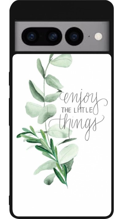 Google Pixel 7 Pro Case Hülle - Silikon schwarz Enjoy the little things