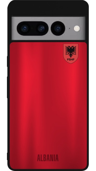 Coque Google Pixel 7 Pro - Silicone rigide noir Maillot de football Albanie personnalisable