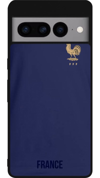 Google Pixel 7 Pro Case Hülle - Silikon schwarz Frankreich 2022 personalisierbares Fussballtrikot