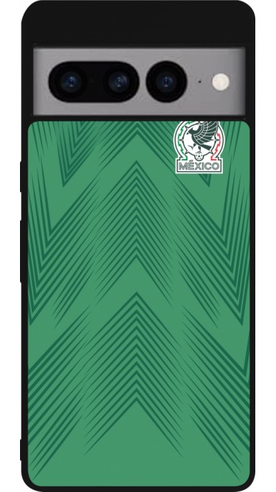 Google Pixel 7 Pro Case Hülle - Silikon schwarz Mexiko 2022 personalisierbares Fussballtrikot