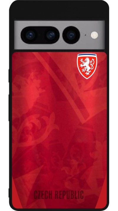 Coque Google Pixel 7 Pro - Silicone rigide noir Maillot de football République Tchèque personnalisable