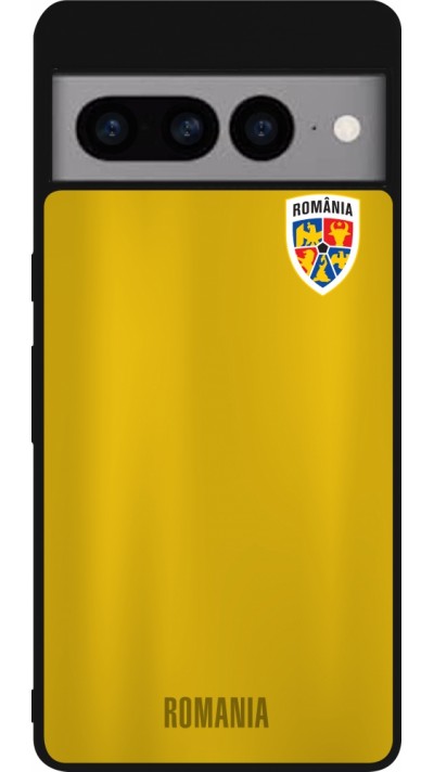Coque Google Pixel 7 Pro - Silicone rigide noir Maillot de football Roumanie