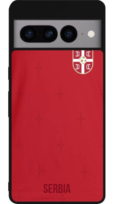 Google Pixel 7 Pro Case Hülle - Silikon schwarz Serbien 2022 personalisierbares Fussballtrikot