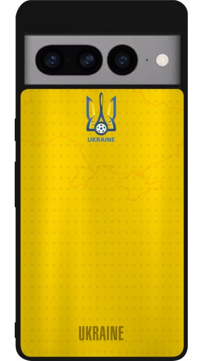 Coque Google Pixel 7 Pro - Silicone rigide noir Maillot de football Ukraine