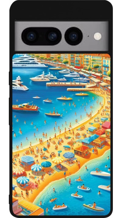 Google Pixel 7 Pro Case Hülle - Silikon schwarz French Riviera People