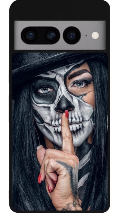 Google Pixel 7 Pro Case Hülle - Silikon schwarz Halloween 18 19