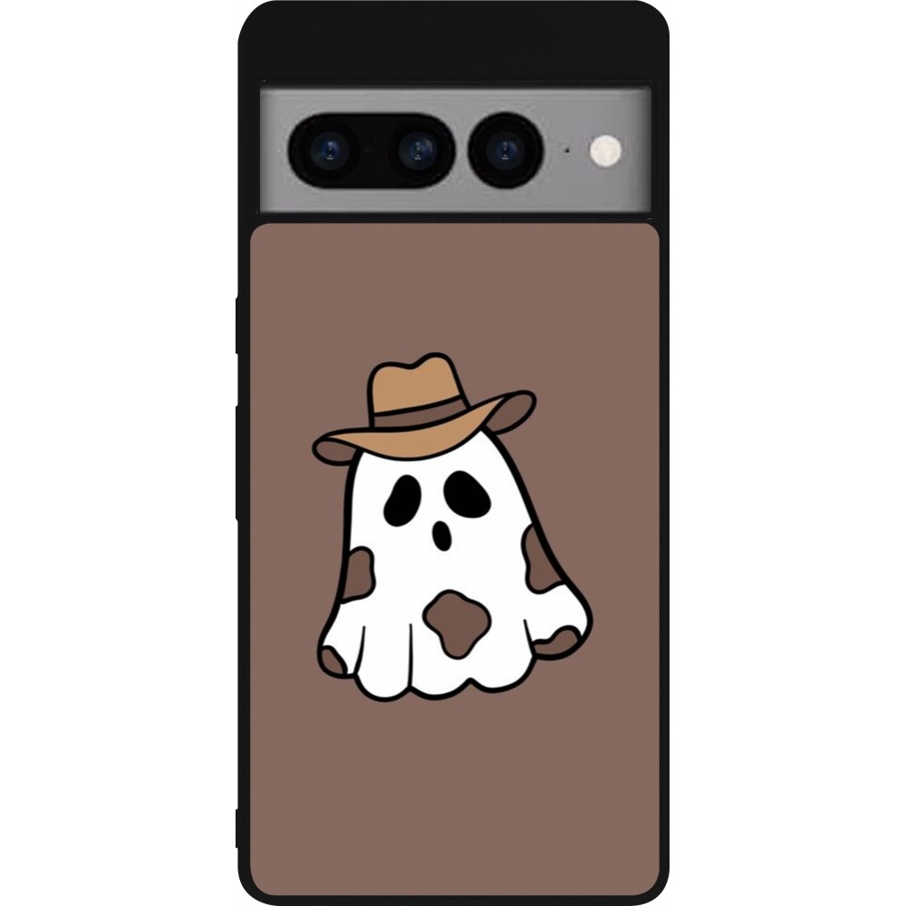 Google Pixel 7 Pro Case Hülle - Silikon schwarz Halloween 2024 cowboy ghost