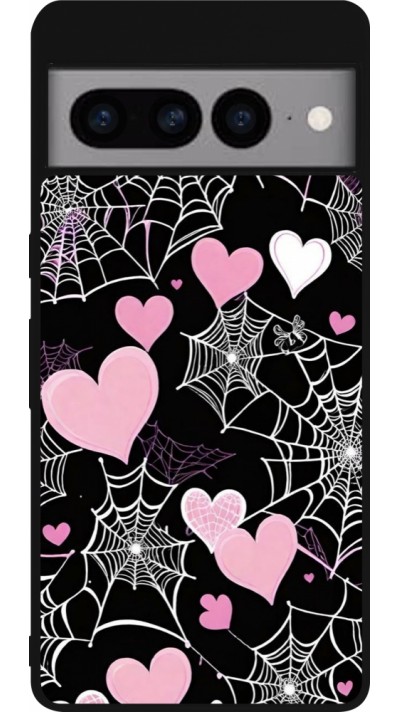 Google Pixel 7 Pro Case Hülle - Silikon schwarz Halloween 2024 girly