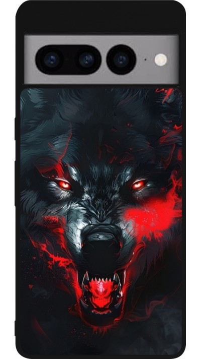 Google Pixel 7 Pro Case Hülle - Silikon schwarz Halloween 2024 mad werewolf