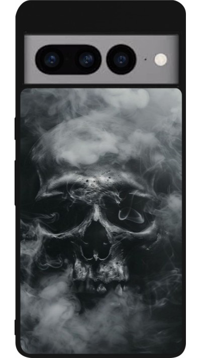 Google Pixel 7 Pro Case Hülle - Silikon schwarz Halloween 2024 smoky skull