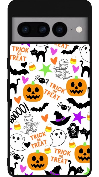 Google Pixel 7 Pro Case Hülle - Silikon schwarz Halloween 2024 trick or treat