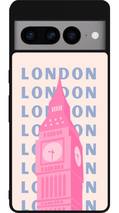 Google Pixel 7 Pro Case Hülle - Silikon schwarz London Pink Print