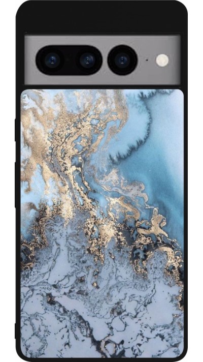 Google Pixel 7 Pro Case Hülle - Silikon schwarz Marble 04