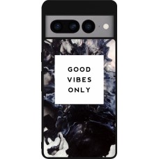 Google Pixel 7 Pro Case Hülle - Silikon schwarz Marble Good Vibes Only