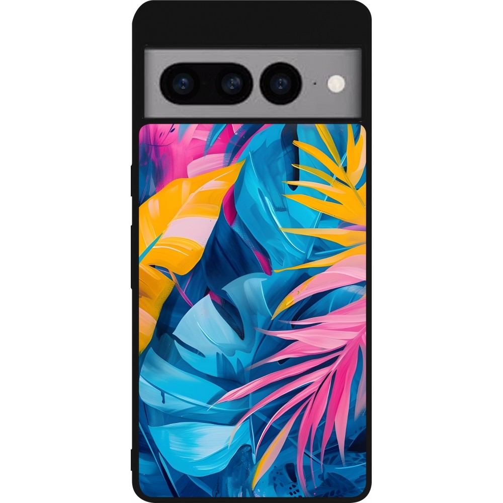 Google Pixel 7 Pro Case Hülle - Silikon schwarz Palms Blue