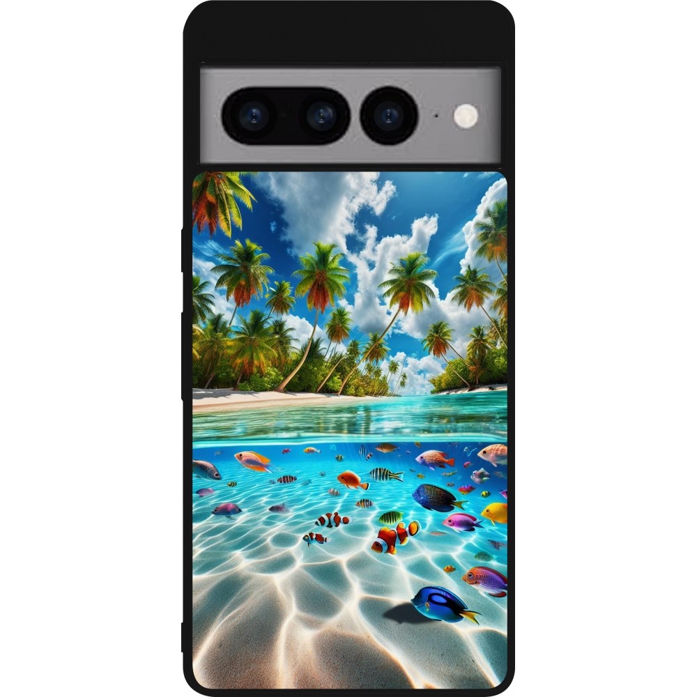 Google Pixel 7 Pro Case Hülle - Silikon schwarz Strandparadies