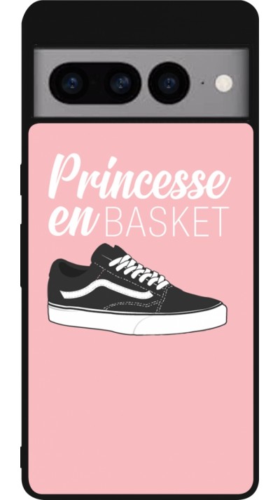 Coque Google Pixel 7 Pro - Silicone rigide noir princesse en basket