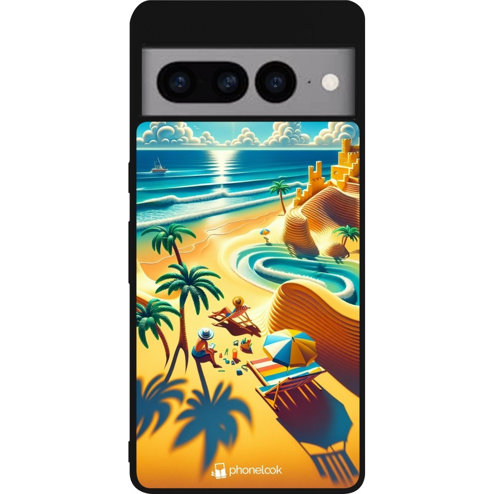 Google Pixel 7 Pro Case Hülle - Silikon schwarz Sonnenuntergang Brise