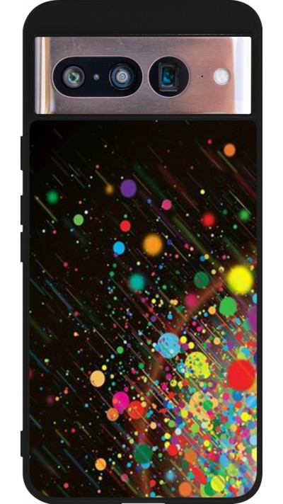 Google Pixel 8 Case Hülle - Silikon schwarz Abstract Bubble Lines