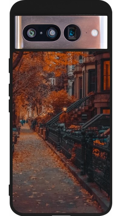 Google Pixel 8 Case Hülle - Silikon schwarz Autumn 2024 city