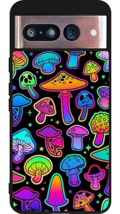 Google Pixel 8 Case Hülle - Silikon schwarz Autumn 2024 magic mushrooms