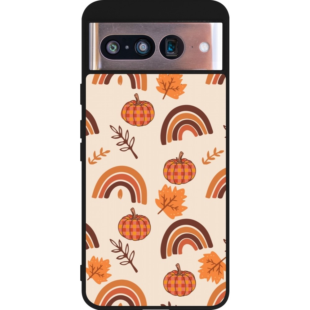 Google Pixel 8 Case Hülle - Silikon schwarz Autumn 2024 rainbow