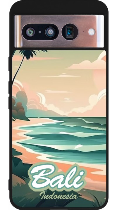 Google Pixel 8 Case Hülle - Silikon schwarz Bali Landscape