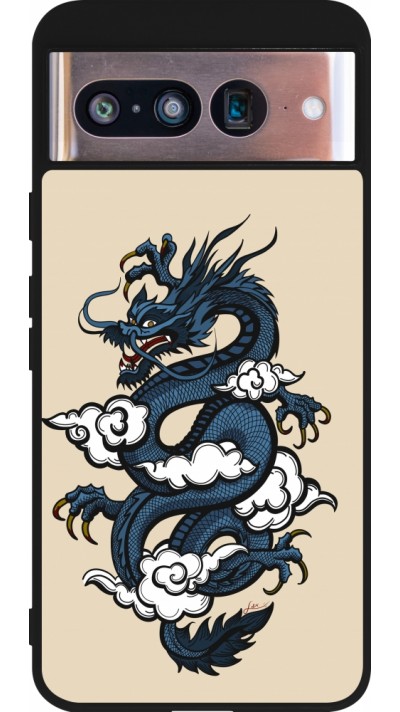 Google Pixel 8 Case Hülle - Silikon schwarz Blue Dragon Tattoo