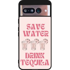 Google Pixel 8 Case Hülle - Silikon schwarz Cocktail Save Water Drink Tequila