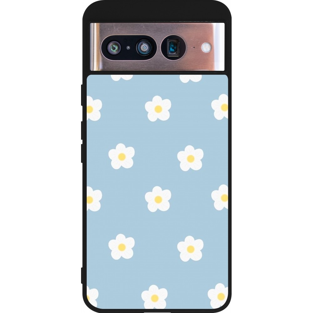 Google Pixel 8 Case Hülle - Silikon schwarz Easter 2024 daisy flower