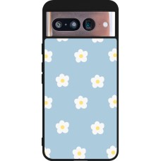 Google Pixel 8 Case Hülle - Silikon schwarz Easter 2024 daisy flower