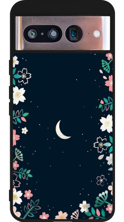 Google Pixel 8 Case Hülle - Silikon schwarz Flowers space