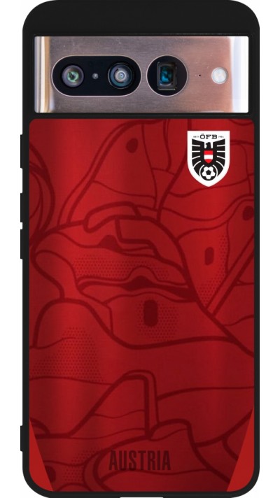 Google Pixel 8 Case Hülle - Silikon schwarz Austria personalisierbares Fussballtrikot