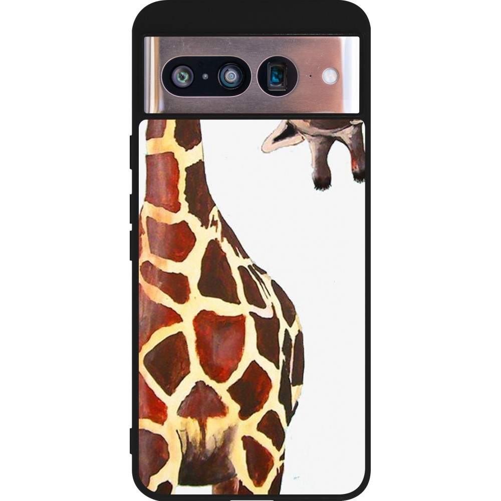 Google Pixel 8 Case Hülle - Silikon schwarz Giraffe Fit