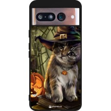 Google Pixel 8 Case Hülle - Silikon schwarz Halloween 21 Witch cat