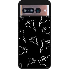 Google Pixel 8 Case Hülle - Silikon schwarz Halloween 2024 black and white ghosts