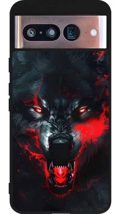 Google Pixel 8 Case Hülle - Silikon schwarz Halloween 2024 mad werewolf