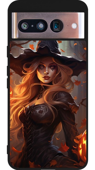 Google Pixel 8 Case Hülle - Silikon schwarz Halloween 2024 sexy witch