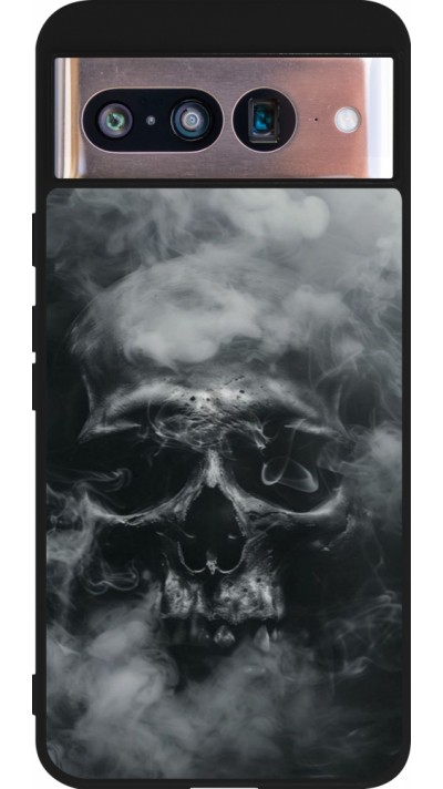 Google Pixel 8 Case Hülle - Silikon schwarz Halloween 2024 smoky skull