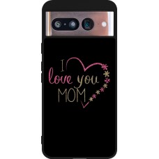 Google Pixel 8 Case Hülle - Silikon schwarz I love you Mom