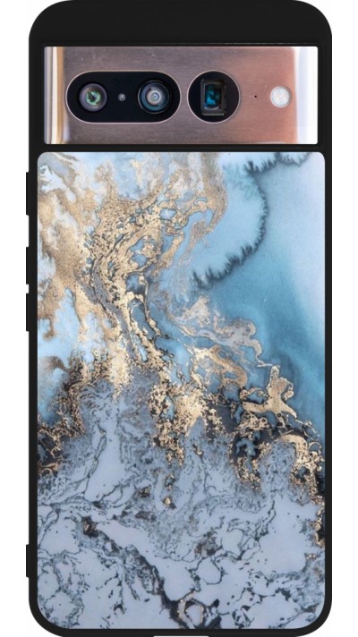 Google Pixel 8 Case Hülle - Silikon schwarz Marble 04