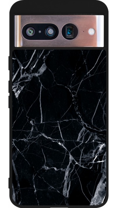 Google Pixel 8 Case Hülle - Silikon schwarz Marble Black 01