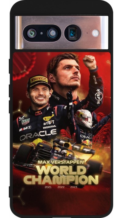 Google Pixel 8 Case Hülle - Silikon schwarz Max Verstappen Champion 2023