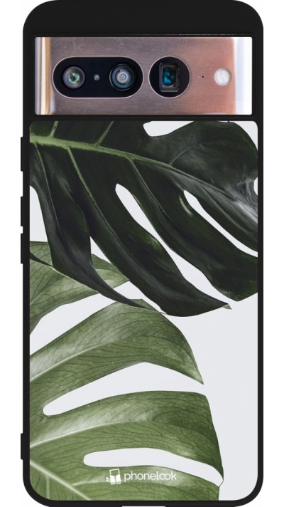 Google Pixel 8 Case Hülle - Silikon schwarz Monstera Plant