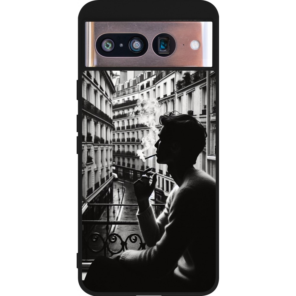 Google Pixel 8 Case Hülle - Silikon schwarz Parisian Smoker